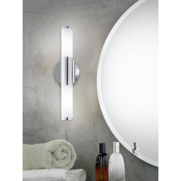 Led 2 light Palmera Vanity Glass Wall Sconce Chrome Eglo