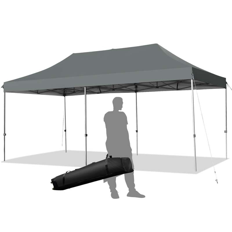 10 x 20 FT Pop Up Canopy Tent Portable Folding Event Party Tent Adjustable with Roller Bag