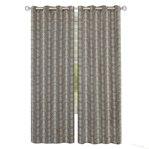 Kate Aurora Safari Living 2 Piece Python Room Darkening Grommet Top Curtain Panels