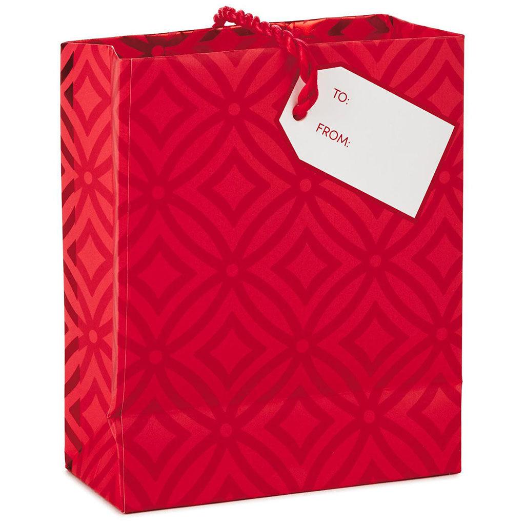 Hallmark  Red Geometric Designs Gift Card Holder Mini Bag, 4.5