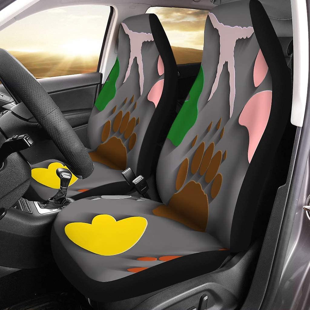 Set Of 2 Car Seat Covers Footprint Color Universal Auto Front Seats Protector Fits For Car，suv Sedan，truck