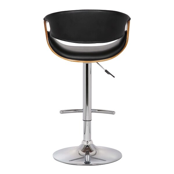 Mod Adjustable Black Faux Leather Swivel Bar Stool - 43 x 21 x 21