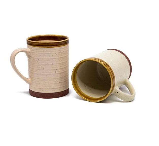 Kook Terracotta Coffee Mugs Speckled Ceramic 18 5 Oz Set Of 2