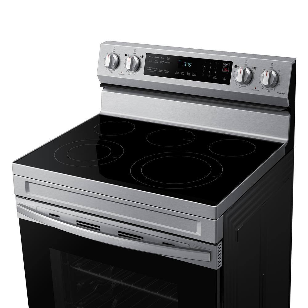  6.3 cu. ft. Smart Wi-Fi Enabled Convection Electric Range with No Preheat AirFry in Stainless Steel NE63A6511SS