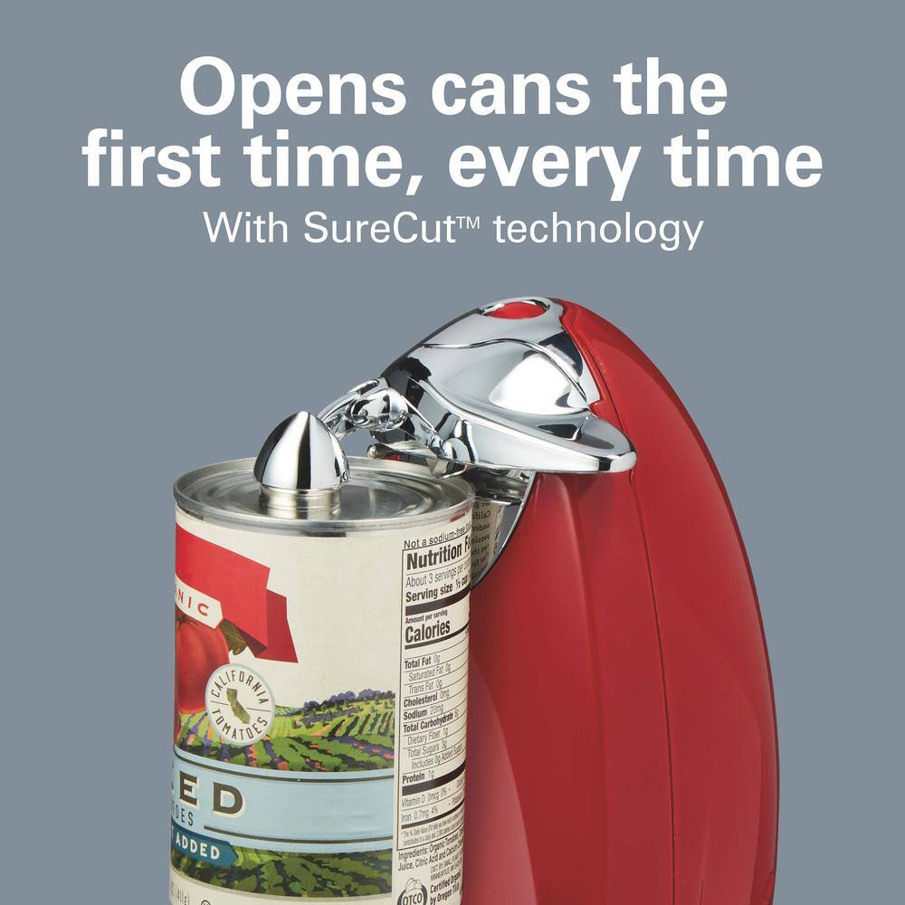 Hamilton Beach Red Electric Classic Chrome Heavyweight Can Opener 76388N