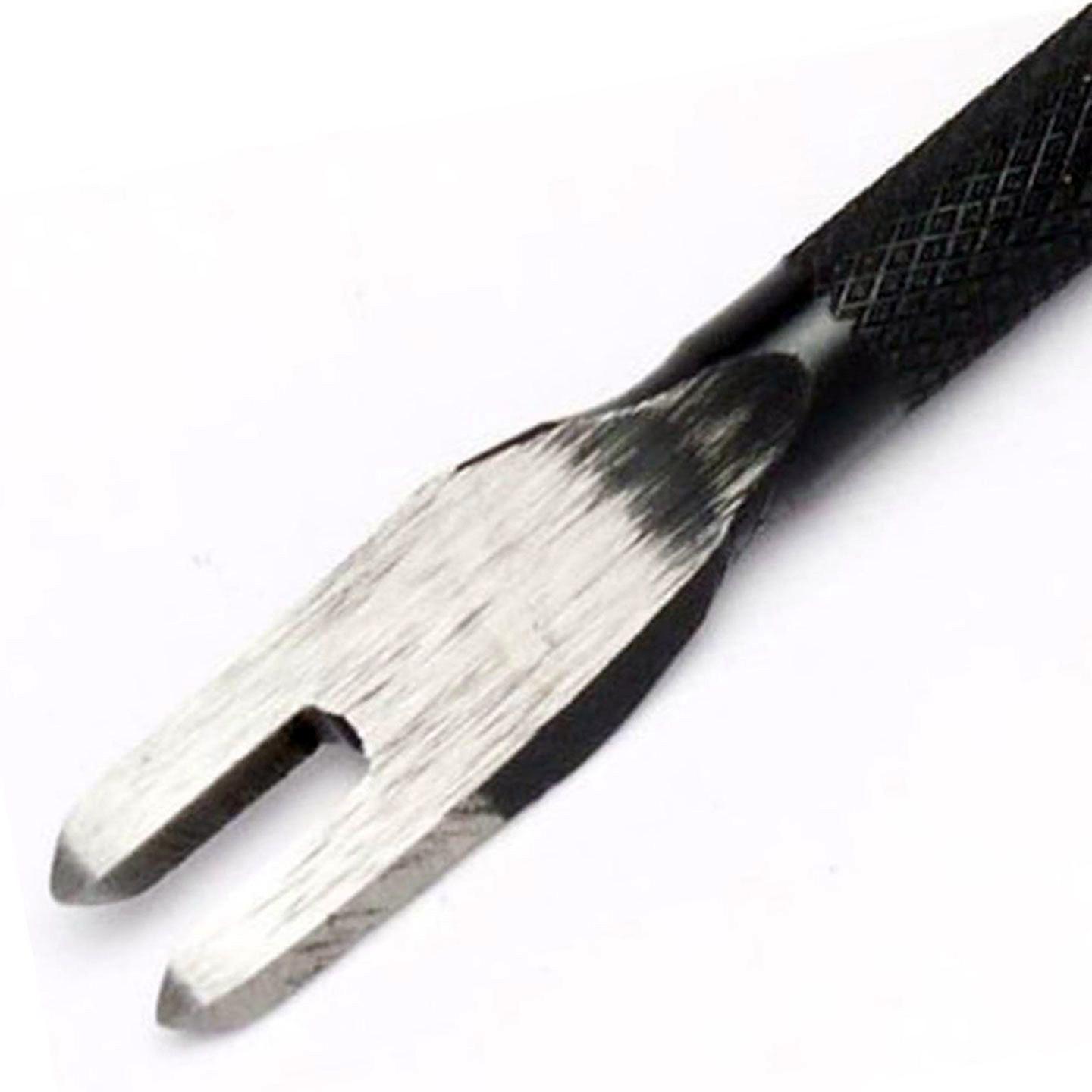 Kyoshin Elle 2x5mm Leathercraft Tool Pricking Iron 5mm 2-Prong Diamond Point Leather Stitch Punch， to Pierce Stitching Holes in Leatherwork