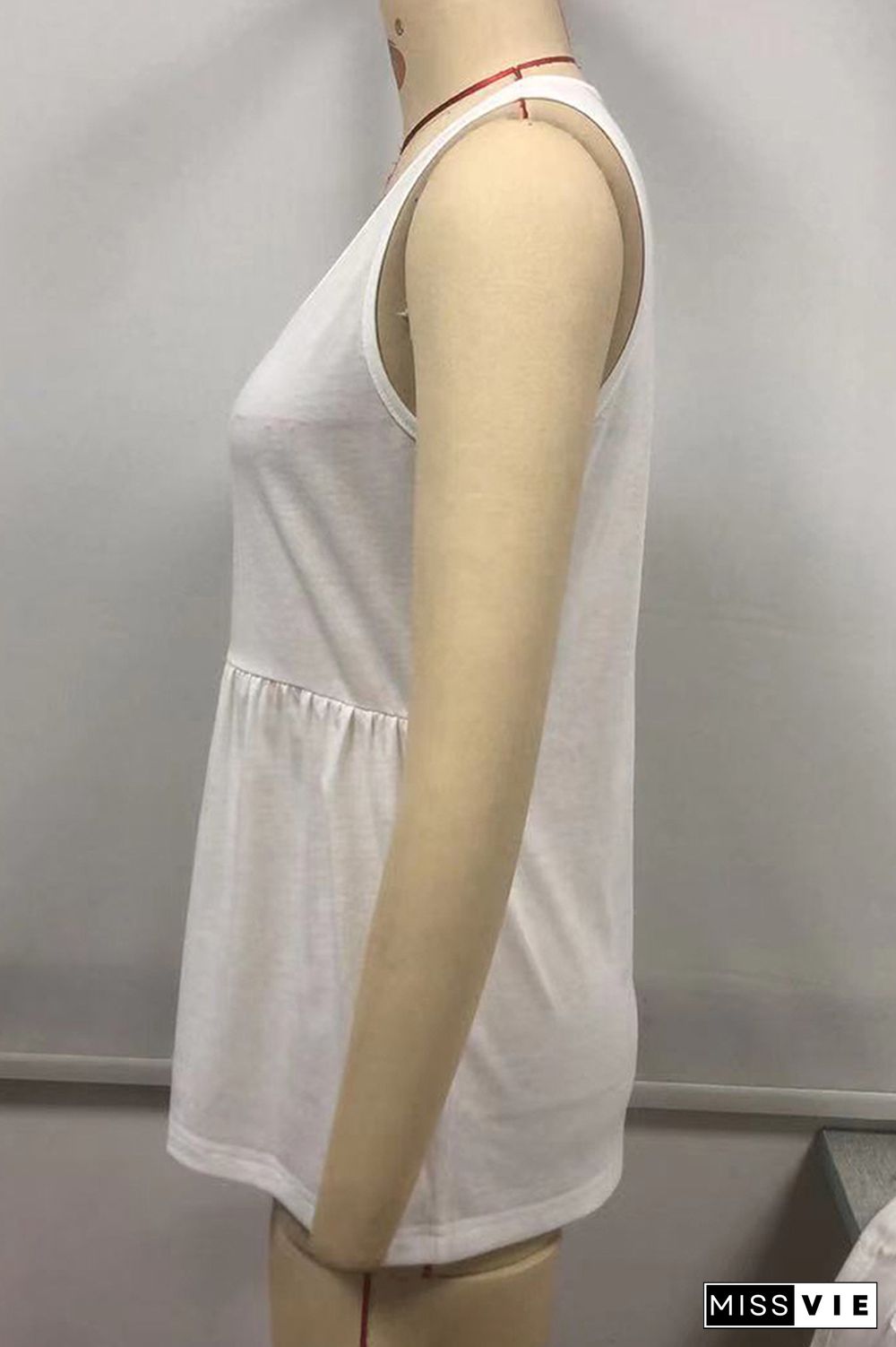 Solid Color Button Down Sleeveless Tank Top Wholesale