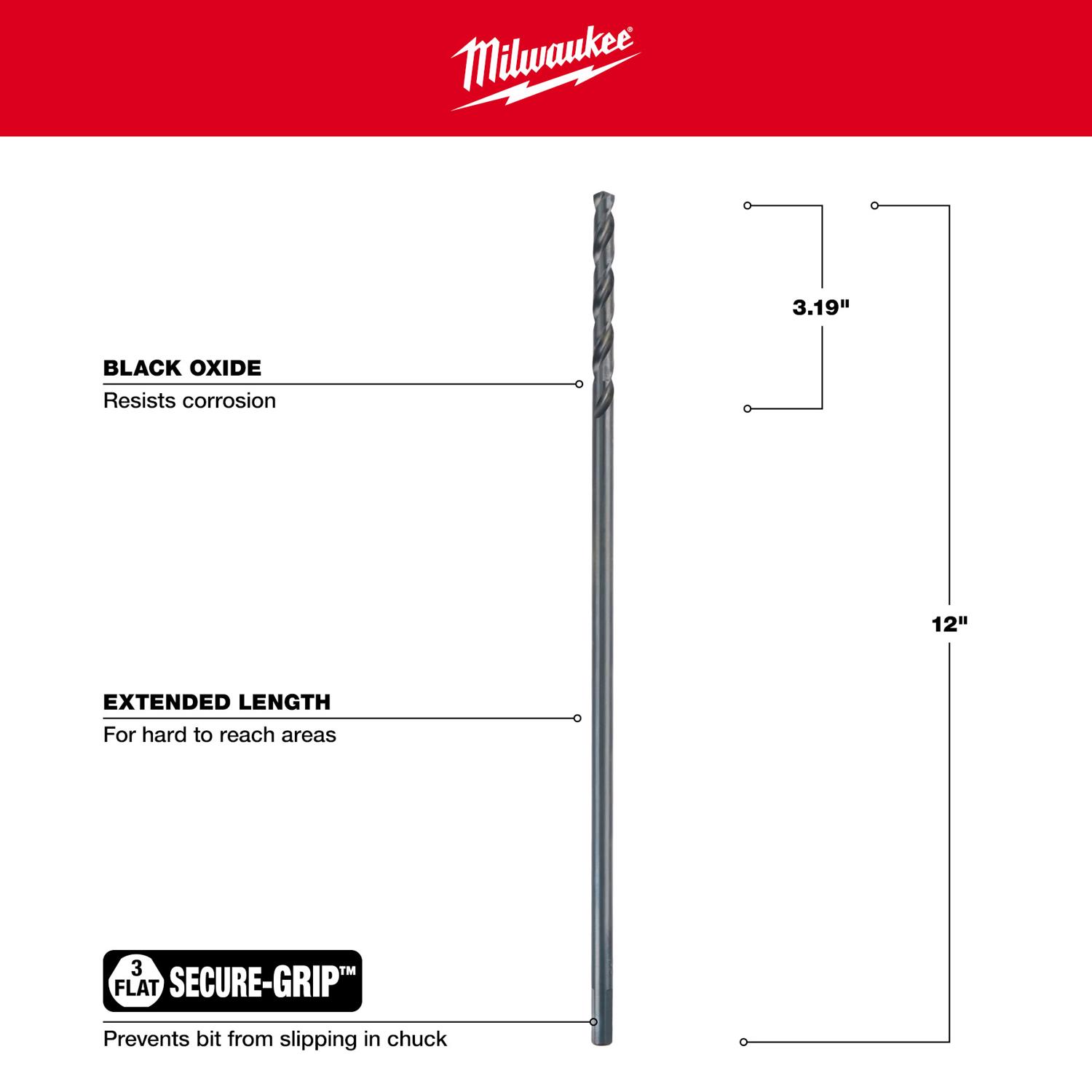 MW 5/16 in. X 12 in. L Aircraft Length Drill Bit 1 pc