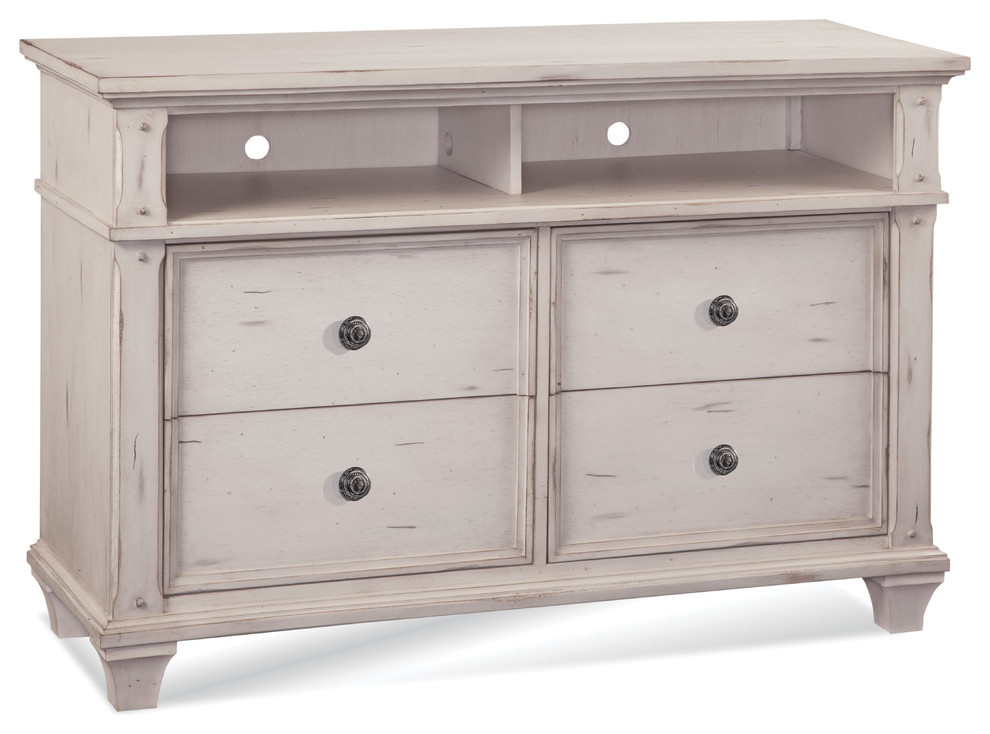 American Woodcrafters Sedona Media Chest  Cobblestone White 2410 232   Farmhouse   Entertainment Centers And Tv Stands   by American Woodcrafters  Houzz