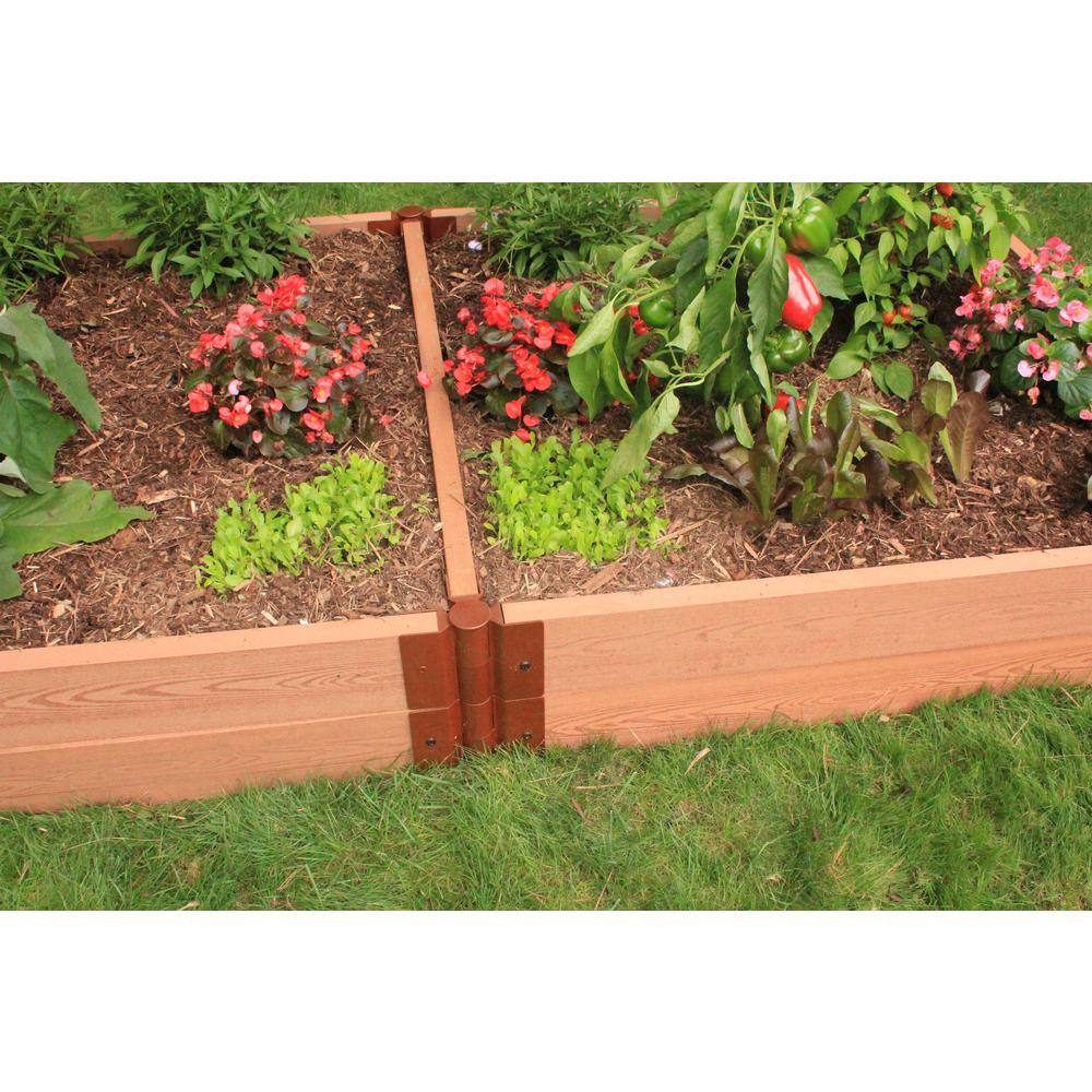 Frame It All Two Inch Series 4 ft. x 16 ft. x 11 in. Classic Sienna Composite Raised Garden Bed Kit 300001078