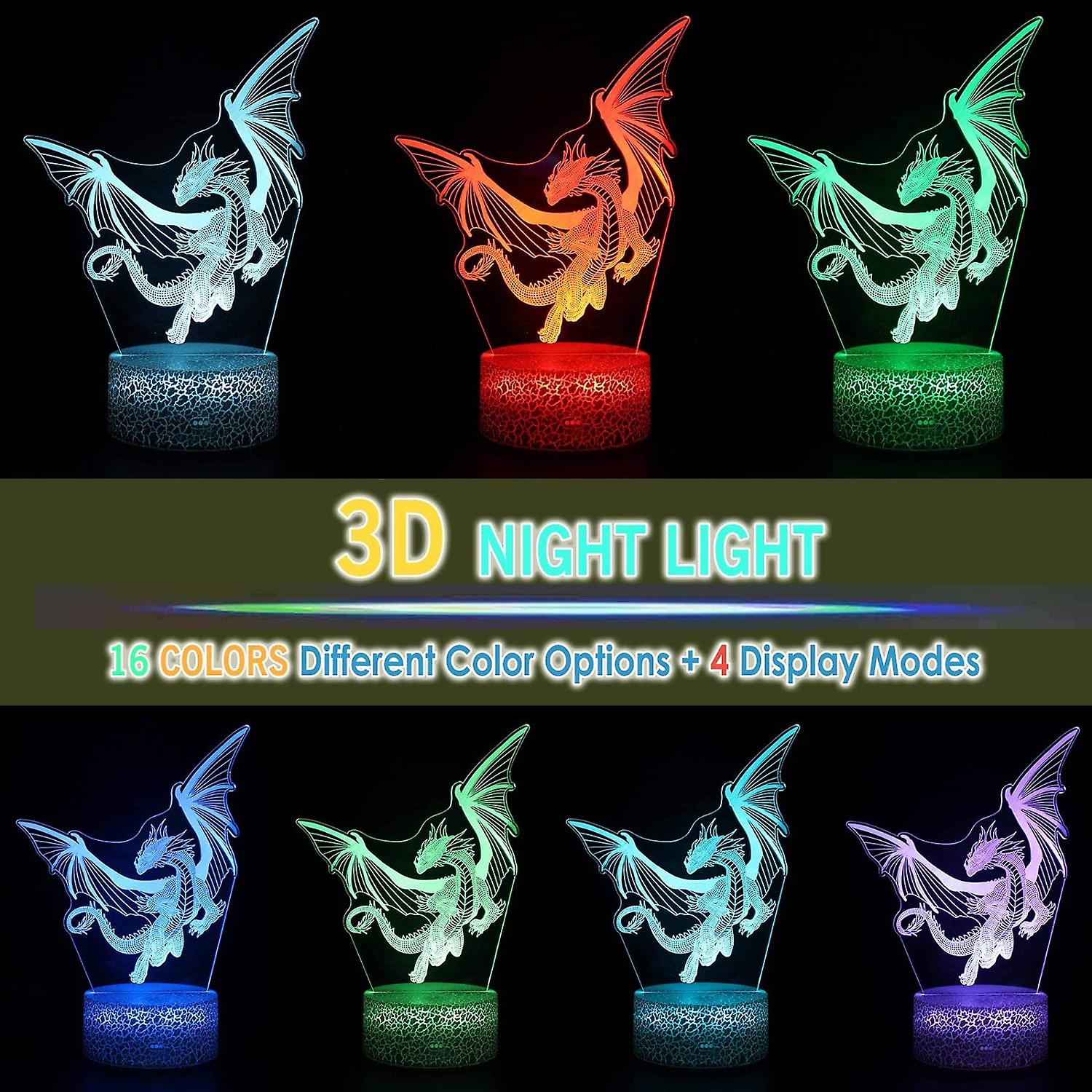 3d Night Light Cartoon Dinosaur Birthday Gift Table Light Bedroom Atmosphere Usb Plug In Colorful Led Night Lightyc-02