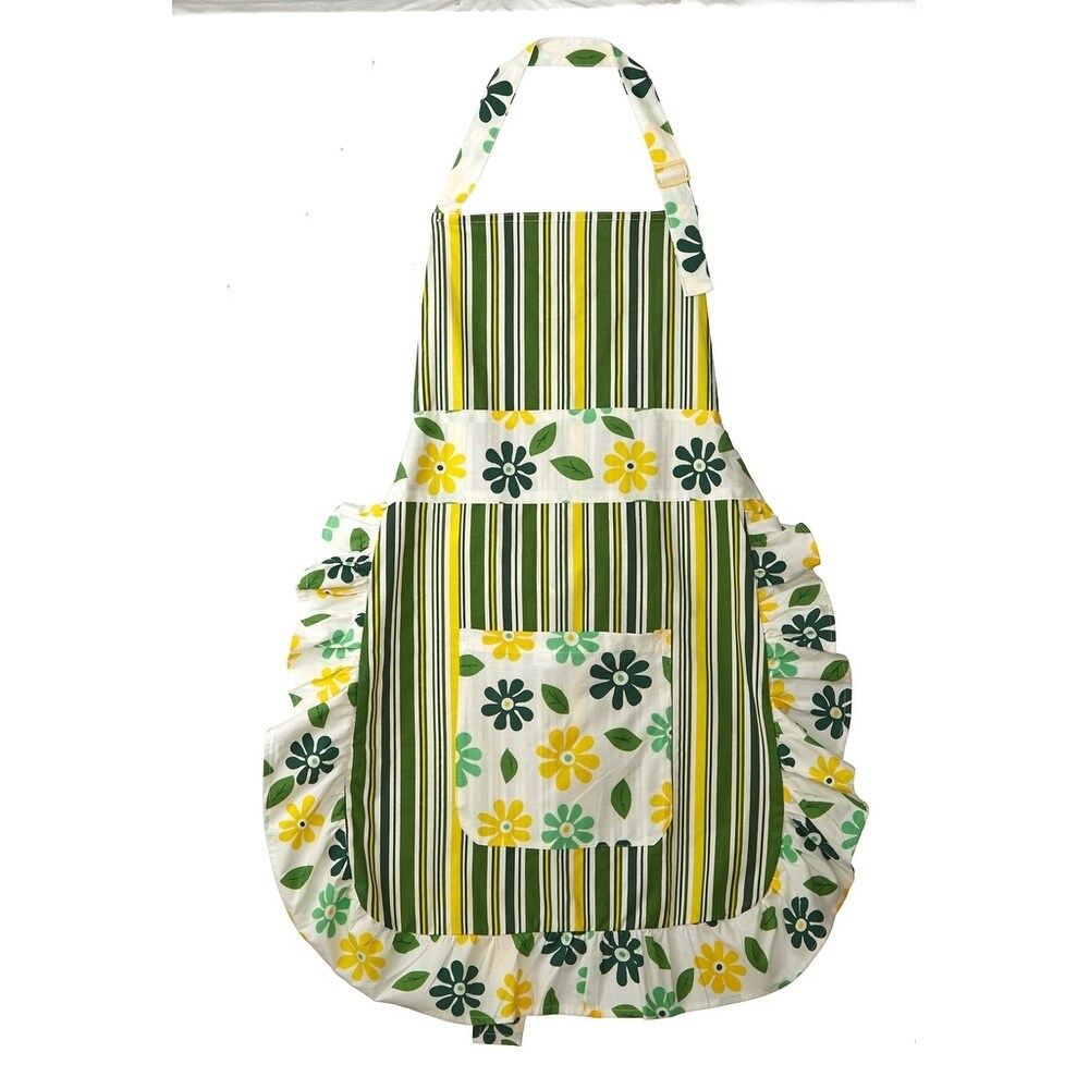 Handmade Pure Cotton Bohemian Print Apron with Pockets (India)