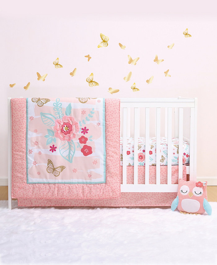 The Peanutshell PS Aflutter 3-Piece Crib Bedding Set