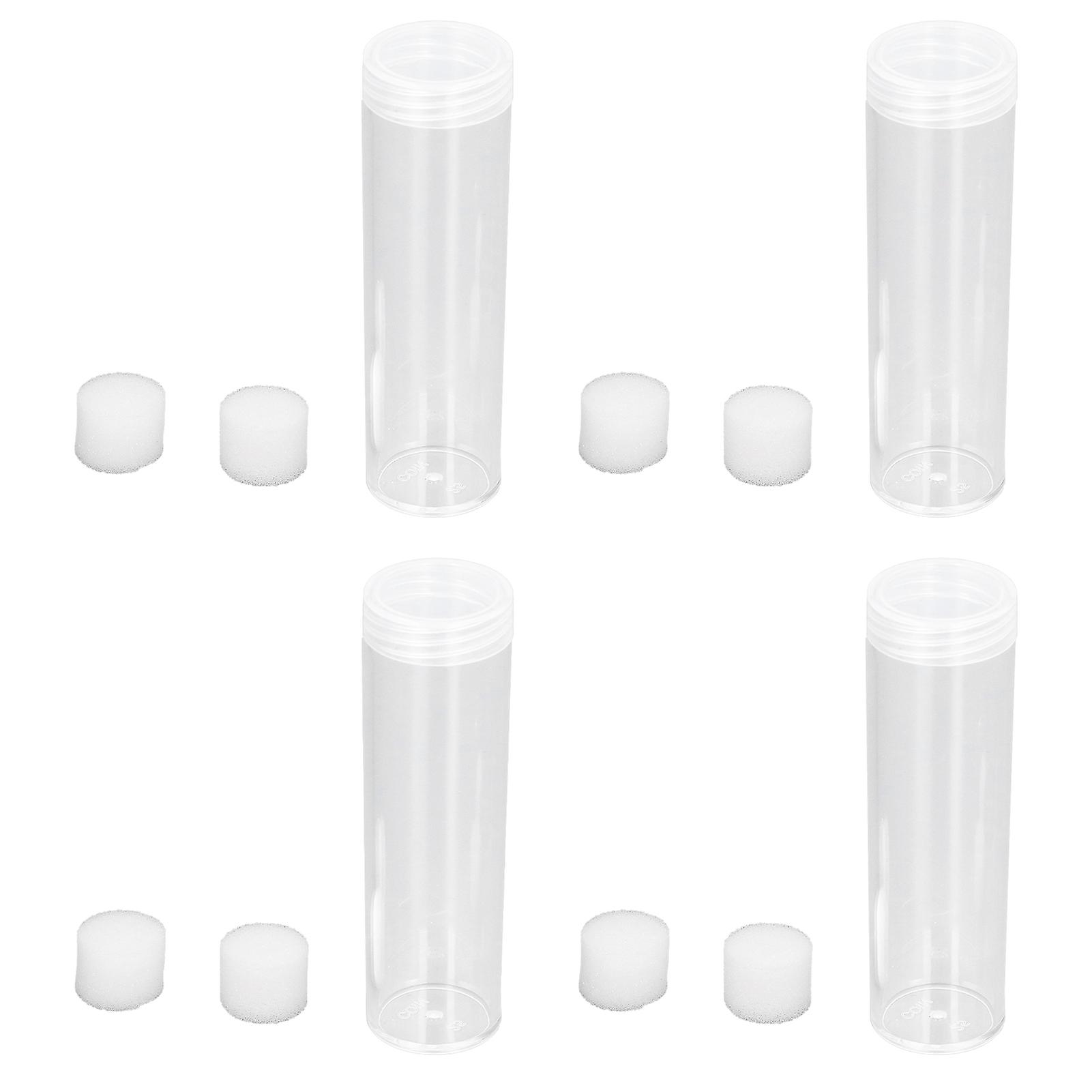 Round Clear Coin Tube Plastic Coin Storage Tubes With Cushion Sponge For 25mm / 0.98in Coins Collection