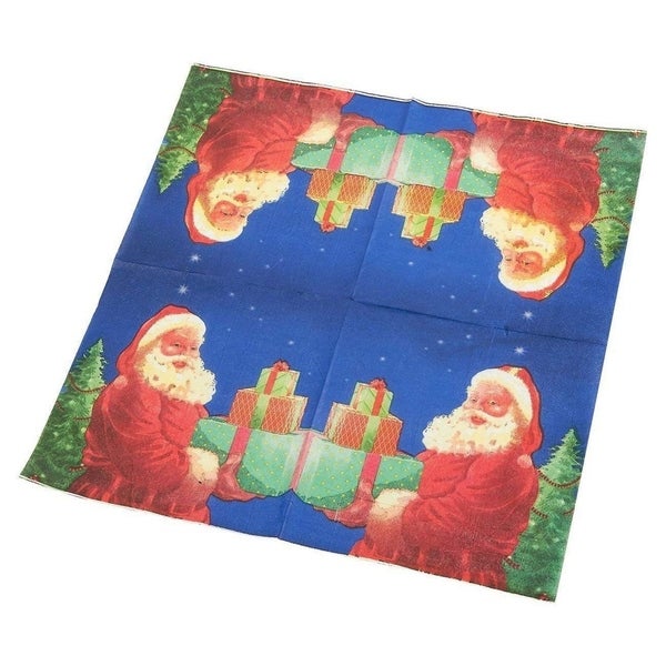 100PC Christmas Themed Disposable Paper Party Napkins Festive Santa Claus Print