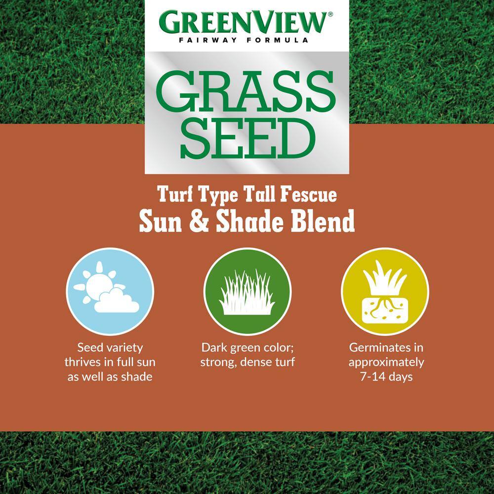 GreenView 20 lbs. Fairway Formula Grass Seed Turf Type Tall Fescue Sun and Shade Blend 2829348