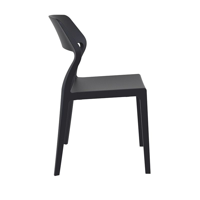 32.75 Black Solid Patio Dining Chair