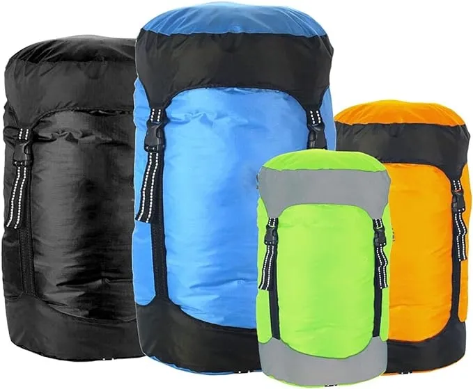 Compression Stuff Sack  Water Resistant   Ultralight Sleeping Bag Stuff Sack   Space Saving Gear for Camping  Hiking