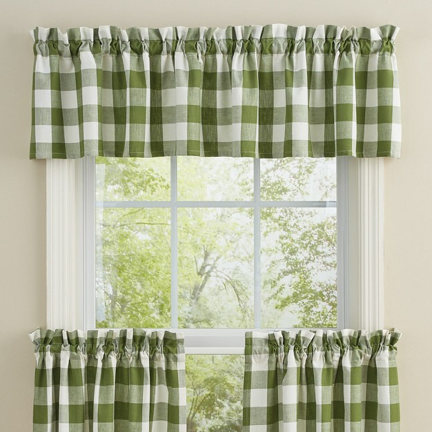 Wicklow Sage Buffalo Check Valance 72 x27 x27 x14 x27 x27