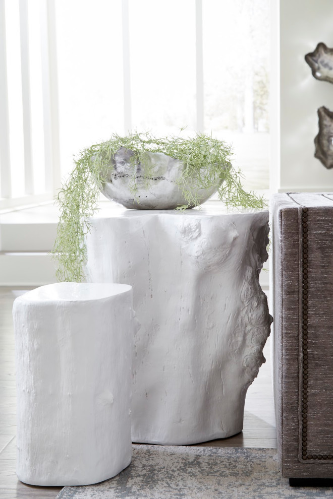 Log Side Table  Gel Coat White   Beach Style   Side Tables And End Tables   by Phillips Collection  Houzz