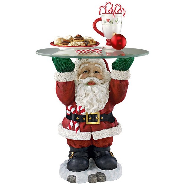 Design Toscano Santa Claus Sculptural Glass topped Holiday Table