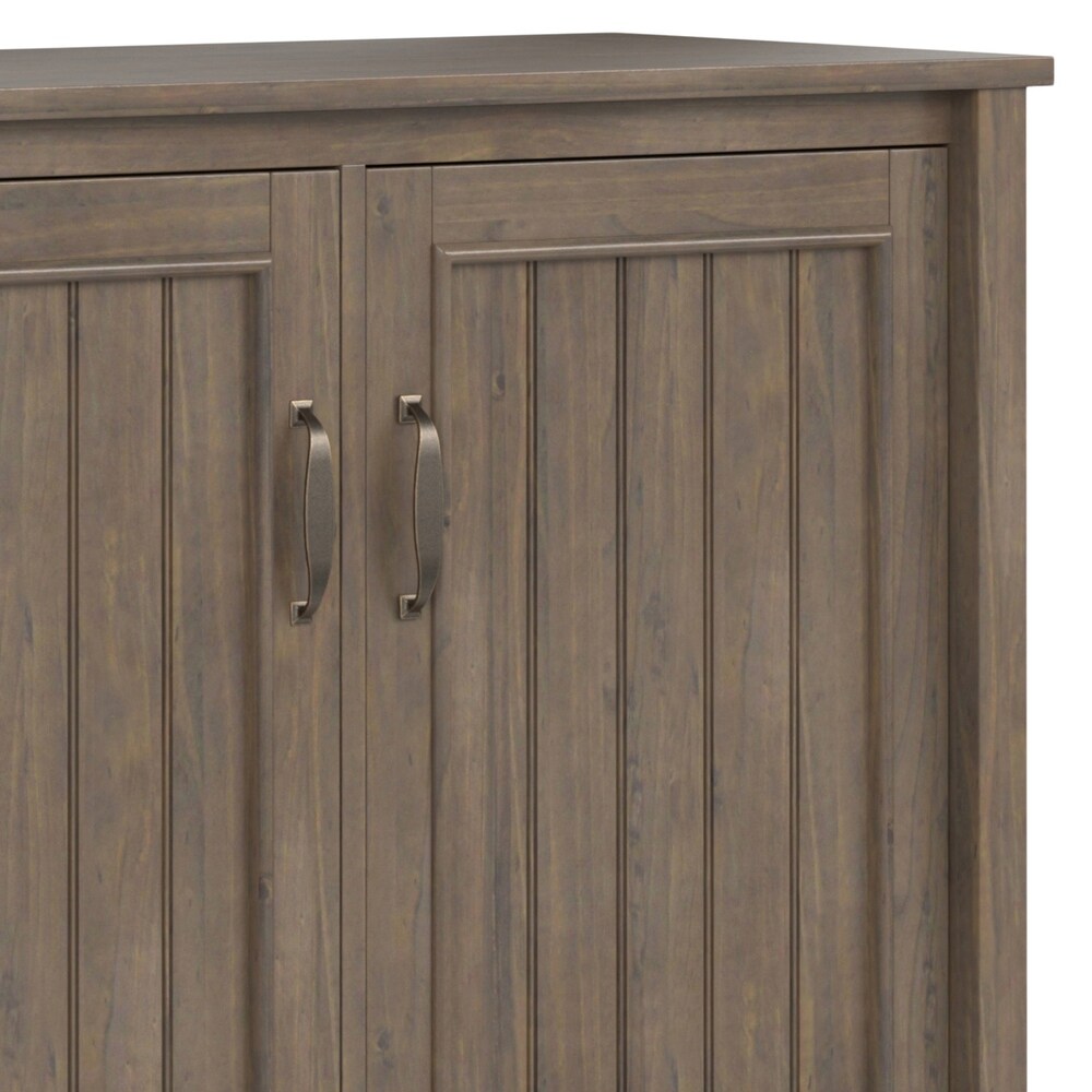 WYNDENHALL Rowan SOLID WOOD 60 inch Wide Contemporary Wide Storage Cabinet in Smoky Brown   18\