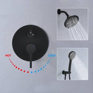 YASINU 5-Spray Hand Shower and Shower Head Combo Wall Bar Shower Kit in Matte Black YNAE865MB