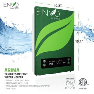 ANZZI ENVO Atami Two-Pack 18 kW 3.5 GPM Tankless Electric Water Heater WH-AZ018-M3-2PK