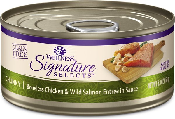 Wellness CORE Signature Selects Chunky Boneless Chicken and Wild Salmon Entree in Sauce Grain-Free Canned Cat Food