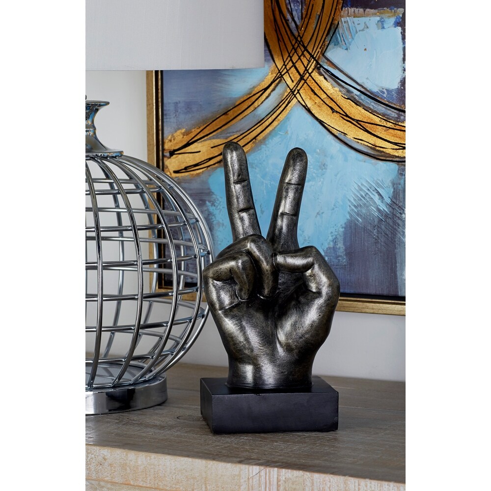 The Novogratz Dark Silver or Light Silver Polystone Hands Sculpture (Set of 3)   6\