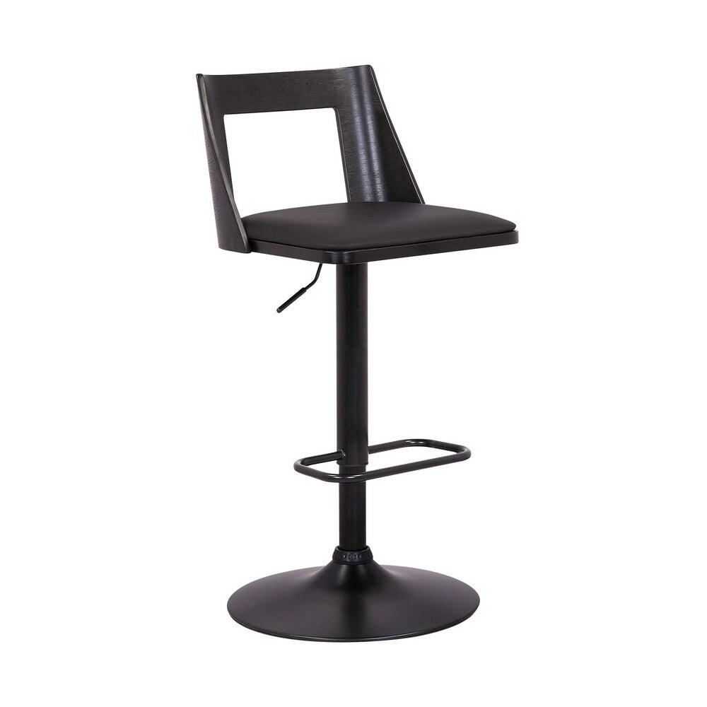 Bar Stool with Curved Open Design Back - 19 L X 17 W X 42 H Inches