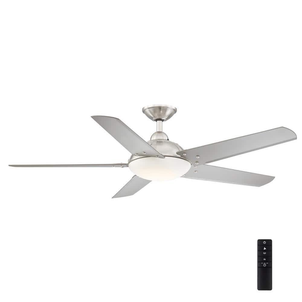 Home Decorators Collection Draper 54 in Outdoor LED Brushed Nickel Ceiling Fan with Remote Control