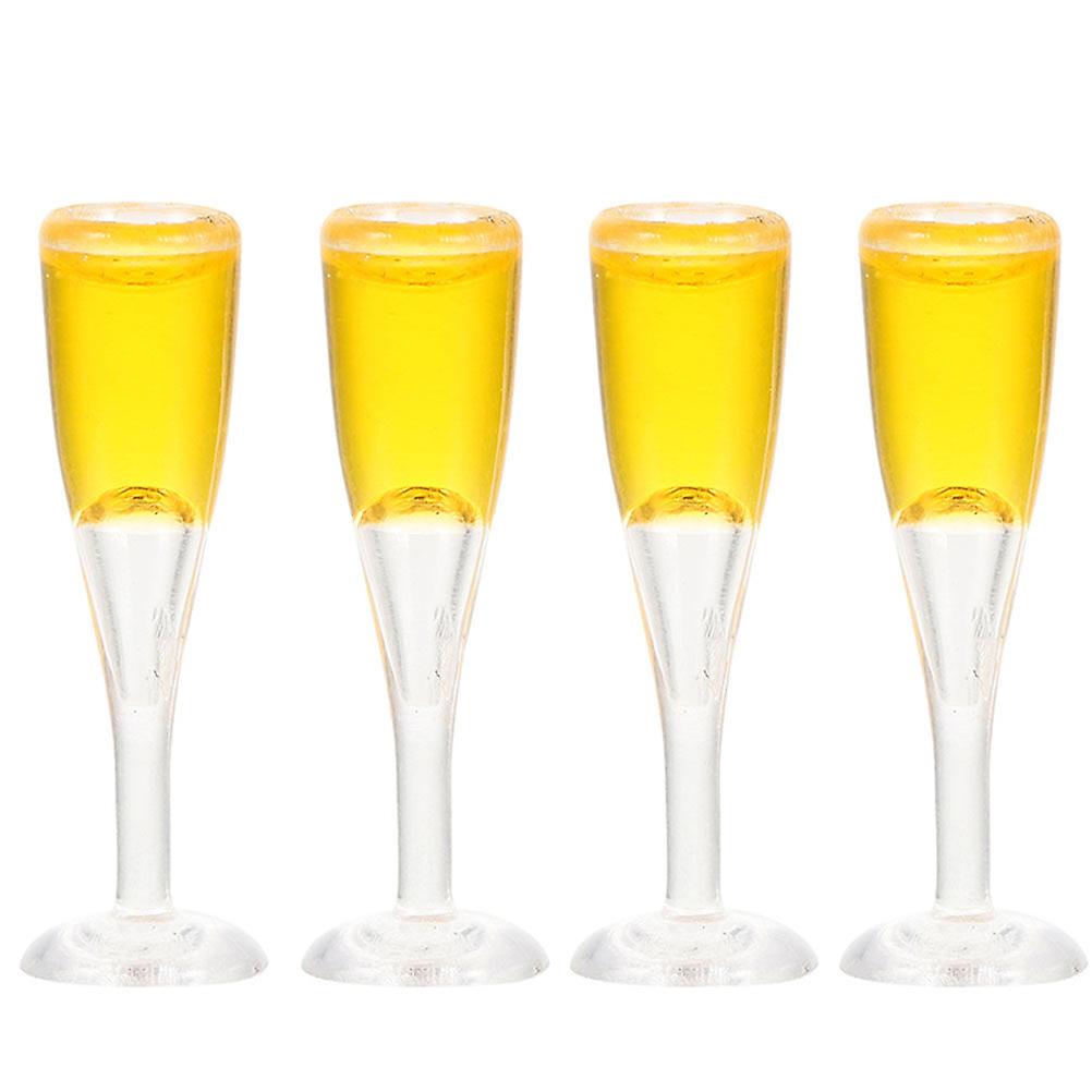 4pcs Miniature Wine Glasses Doll House Mini Wine Cup Decoration Doll House Accessory