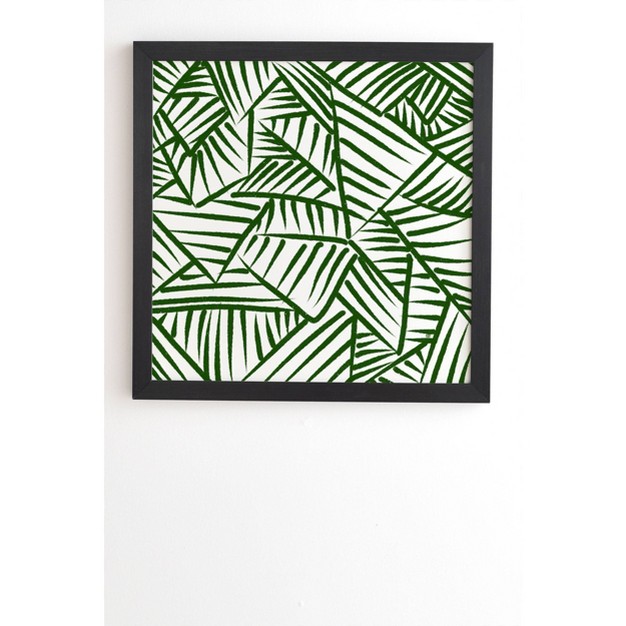 Nadiamlopez Linear 5 Framed Wall Canvas Black green Deny Designs