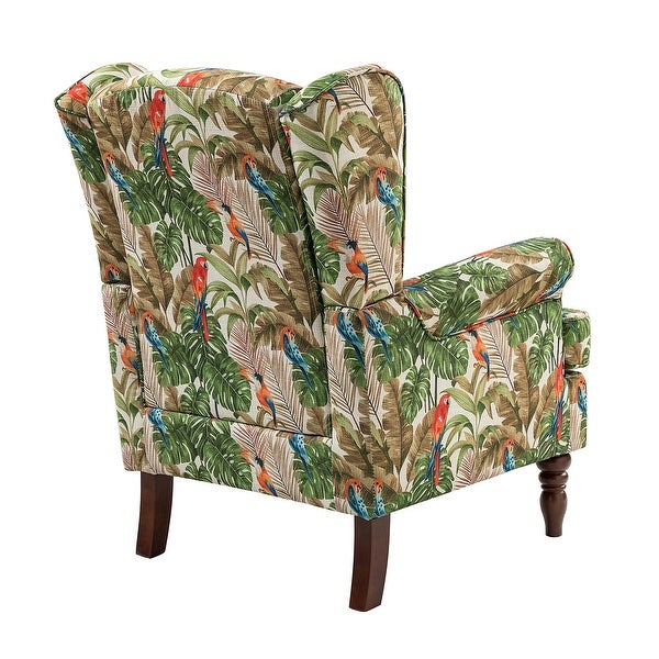 Epimethis Traditional Fabric Accent Armchair with Turned Legs by HULALA HOME