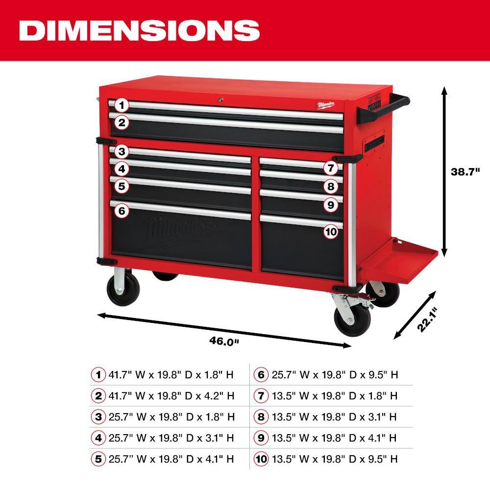 MW High Capacity 46 in. 18-Drawer Tool Chest and Cabinet Combo 48-22-8546