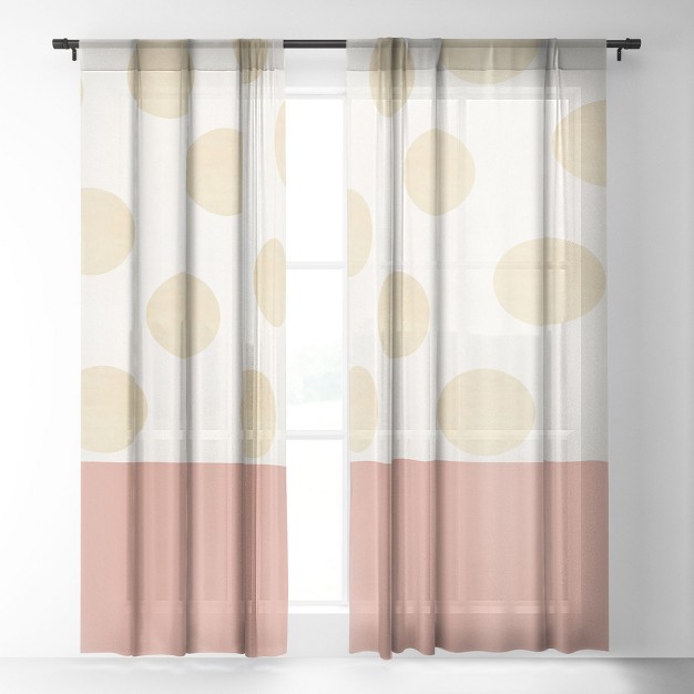 Georgiana Paraschiv Minimal Gold Dots Single Panel Sheer Window Curtain Deny Designs