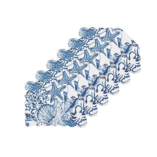 C amp f Home Blue Coast Shells Placemat Set Of 6