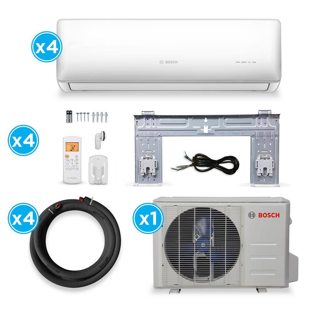 Bosch Max Performance 4-Zone 36000 BTU 3 Ton Ductless Mini Split Air Conditioner with Heat Pump 230-Volt 8733954451