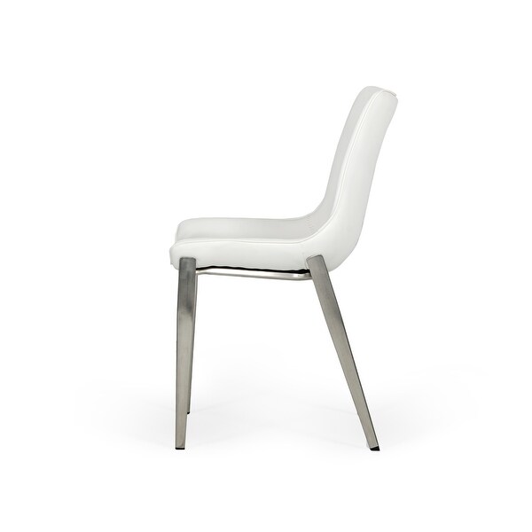 Modrest Frasier Modern White Eco-Leather Dining Chair (Set of 2)