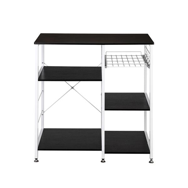 DESOHTTI 35.5 Kitchen Baker's Rack Utility Storage Shelf Microwave Stand 3-Tier 3-Tier Table For Spice Rack Organizer Workstation Dark Brown