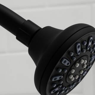 Glacier Bay 4-Spray Patterns with 1.8 GPM 3.5 in. Tub Wall Mount Single Fixed Shower Head in Matte Black HD51783-X010H