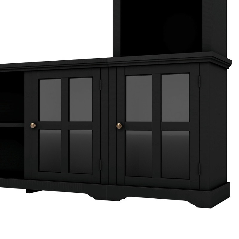 Minimalism Style Entertainment Wall Unit with Bridge  Modern TV Console Table for TVs Up to 70\