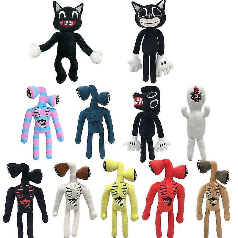 Cartoon Siren Head Horror Plush Black Cat Dog Stuffed Doll Kids Easter Gift Toy