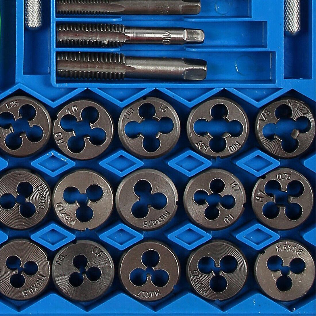 40pc Metric Wrench Tap And Die Set Cuts M3-m12 Bolts Engineers Kit With Hardbox W12607447