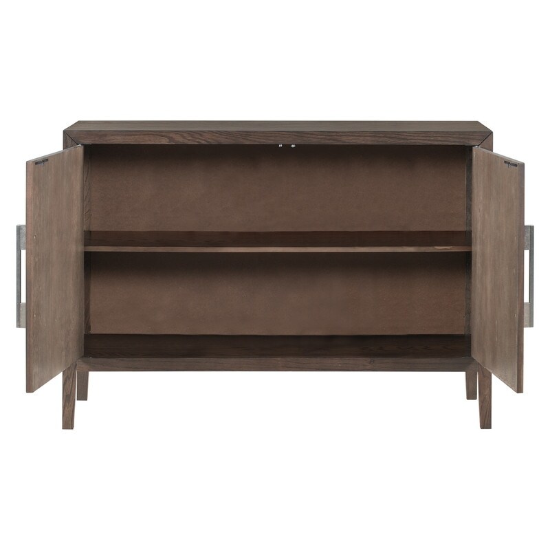 Wooden Buffets Storage Cabinet with 2 Metal handles Sideboard with 2 Doors