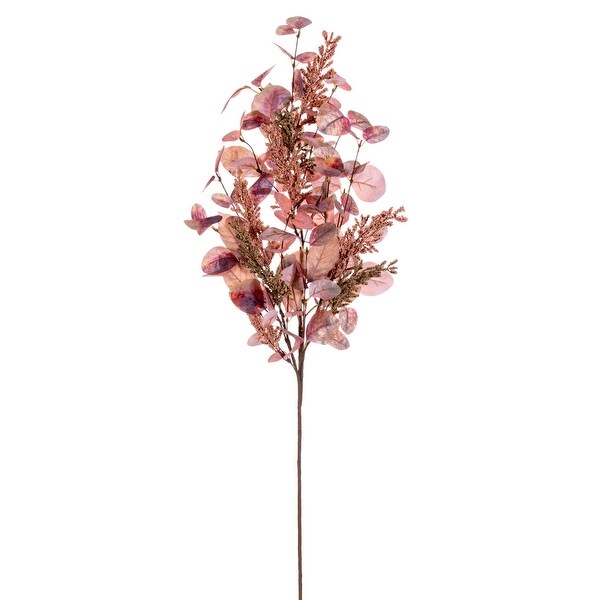 Vickerman 34 Dusty Rose Artificial Fall Eucalyptus and Berry Spray，2 per bag.