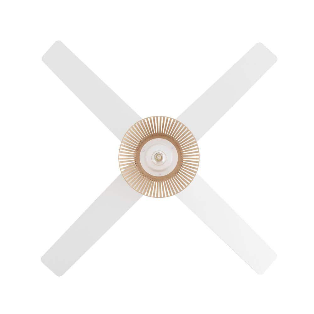 Home Decorators Collection Savannah 52 in Indoor LED Matte White Dry Rated Ceiling Fan with 4 Reversible Blades Light Kit and Remote Control