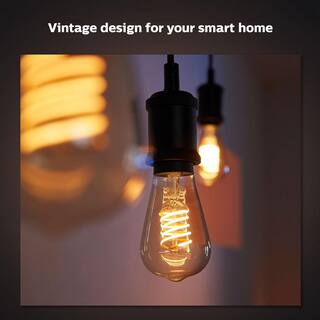 Philips Hue 60-Watt Equivalent G25 Smart LED Vintage Edison Soft White (2700K) with Bluetooth (4-Pack) 571141