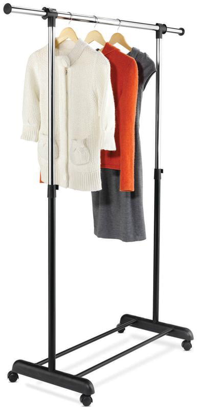 Honey Can Do Adjustable Height and Width Rolling Metal Clothes Rack